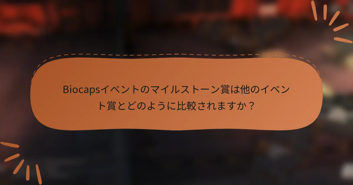 Biocapsイベントのマイルストーン賞は他のイベント賞とどのように比較されますか?